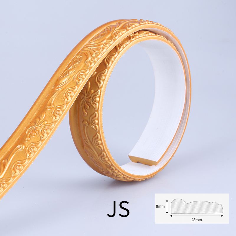Plaster line living room background wall decorative border PVC line door frame line: Gold