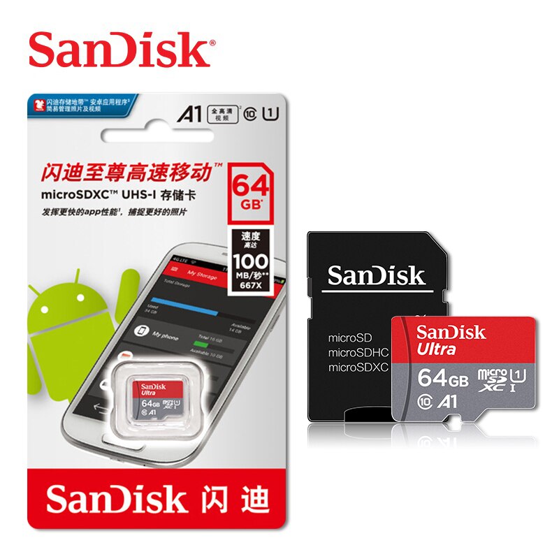 SanDisk-Carte Micro SD, 16 go/32 go/64 go/128 go, sdh, TF, Carte mémoire