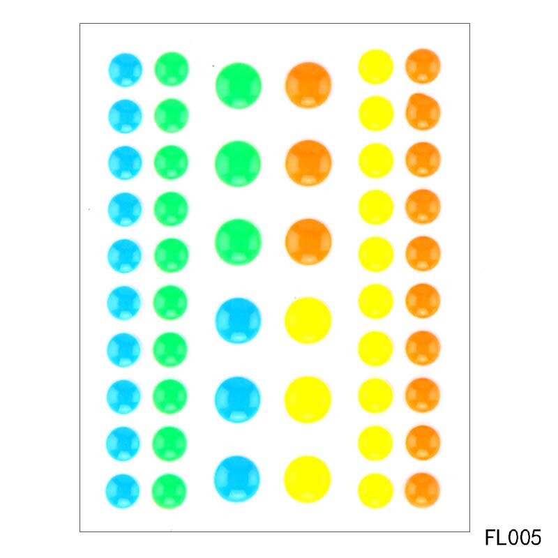 Daboxibo colorido circular auto-adesivo esmalte pontos resina adesivo para scrapbooking/diy artesanato/cartão que faz a decoração: FL-005
