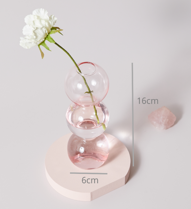 1pc Pink Glass Candle Holder Taper Candles Candlesticks Holder Wedding Table Centerpieces Nordic Home Decoration Vases