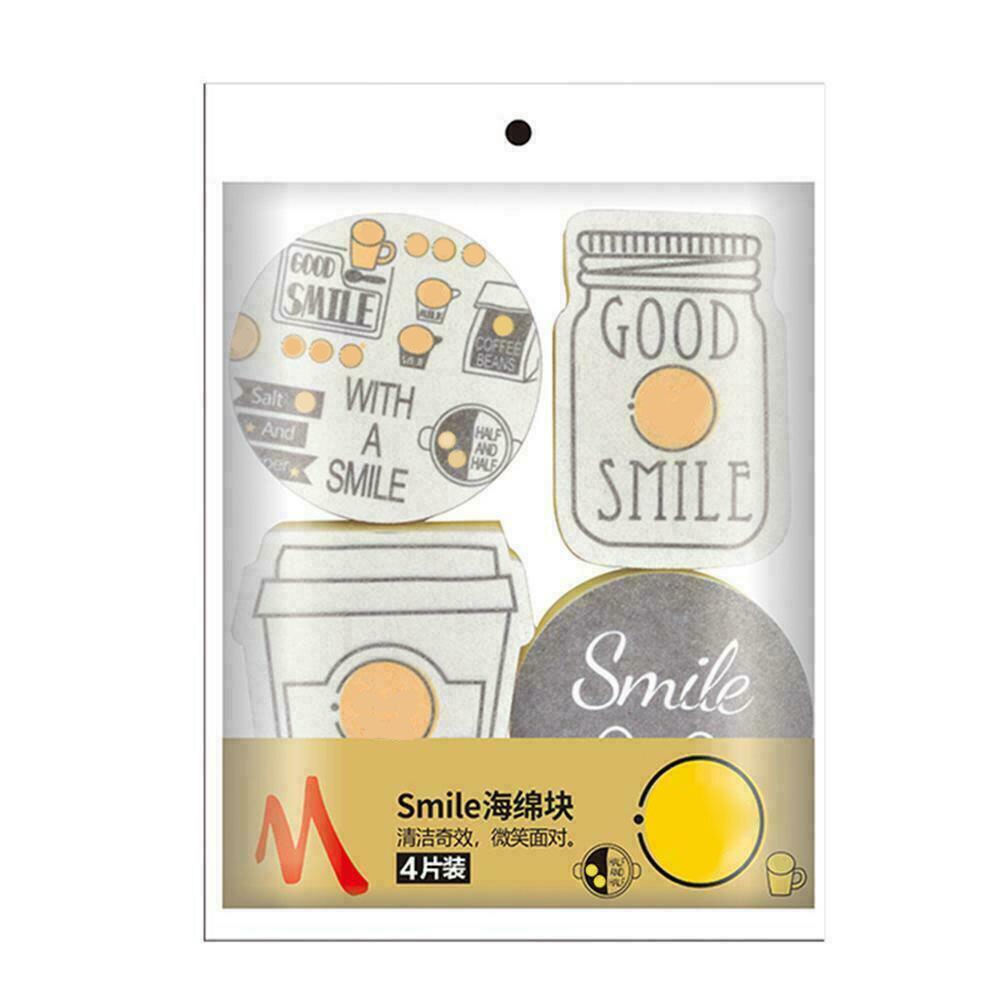 Newly 4Pcs/Set Double-sided Sponge Cleaning Pads Dishes Washing Catering Scourer Kitchen Tools TE889: Default Title