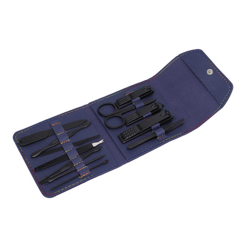 impostato manicure forbici per unghie kit per toelettatura incisivo antisettico con custodia in ecopelle per viaggiare per ufficio per uso domestico