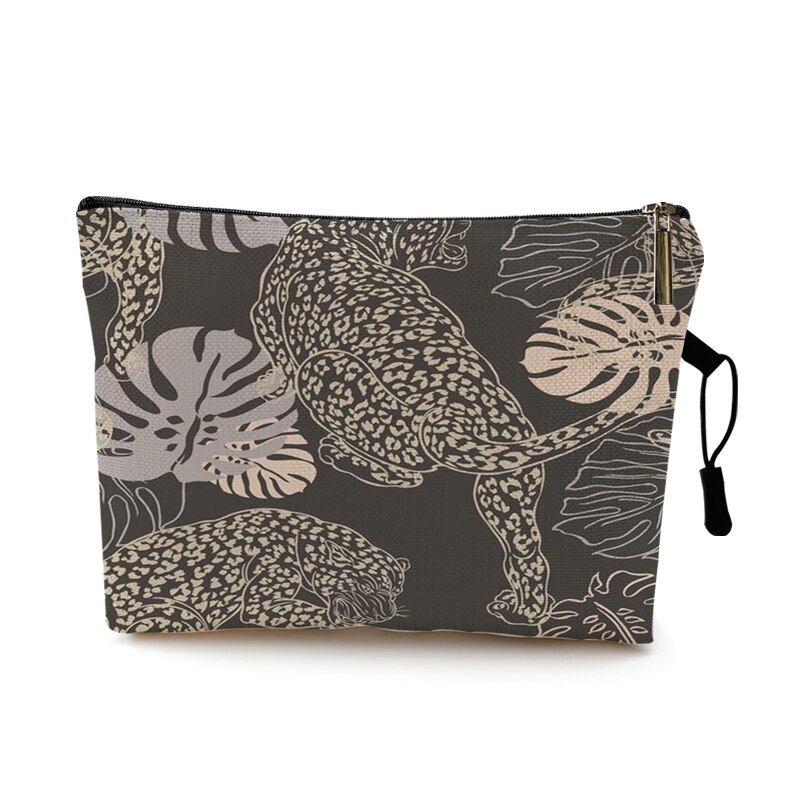 Kosmetyczka Case kobiety kosmetyczka moda wzór w cętki Zebra paski nastolatek dziewczyny panie kosmetyki makijaż woreczki organizator: Złota