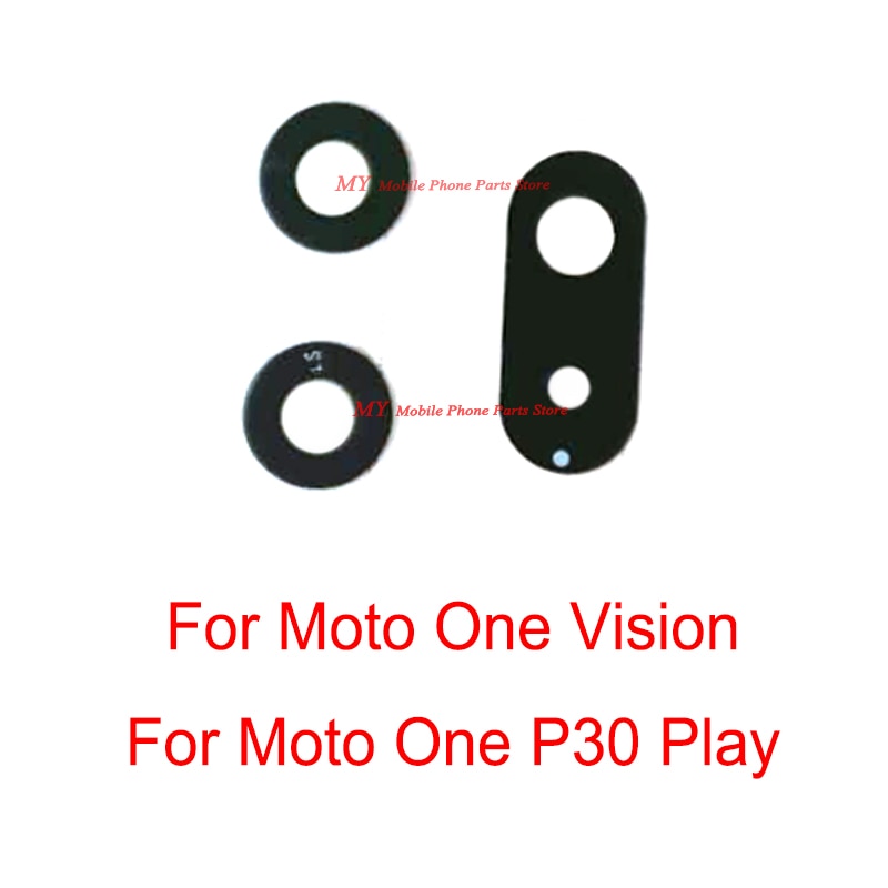 Back Rear Camera Glass Lens Spare Part For Motorola Moto One Vision / One / P30 Play Camera Lens Glass Cover With Sticker