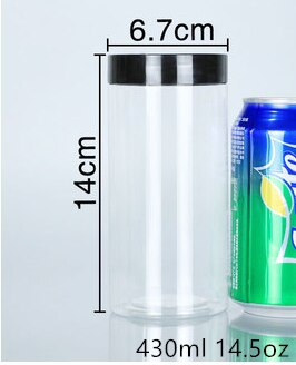 20PCS Kunststoff Leere Flaschen 7 10 12 16 UNZEN Lebensmittel Dosen Gewürz Behälter 200ML 300ML 400ML transparenten Glas: 436ml 14.5oz