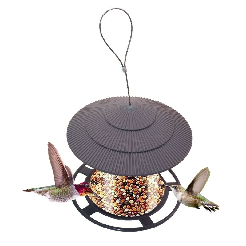 Wild Bird Feeders Plastic Hanging Bird Feeder with Perch for Outside Squirrel Proof Rainproof Garden Yard Decoration