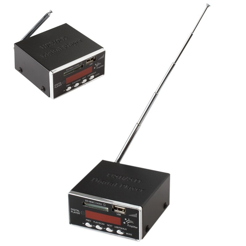 2CH Power Amplifier MP3 Player Reader Digital Player 4 Electronic Keypad Support USB SD MMC Card with Remote Control &amp; 3.5mm Jac