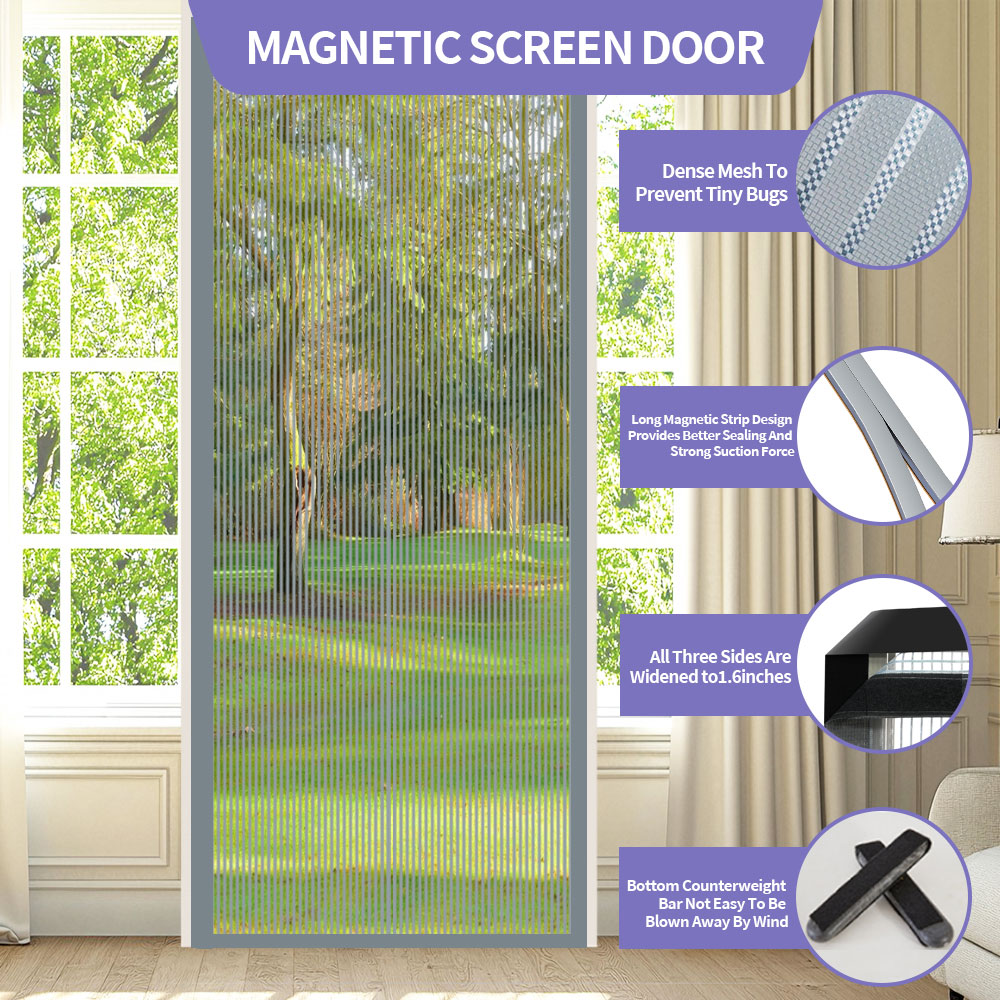 Rideaux anti-moustiques, Style, rideau de Porte à écran, longue à rayures magnétiques, Porte d'isolation, décoration spécialisée d'intérieur