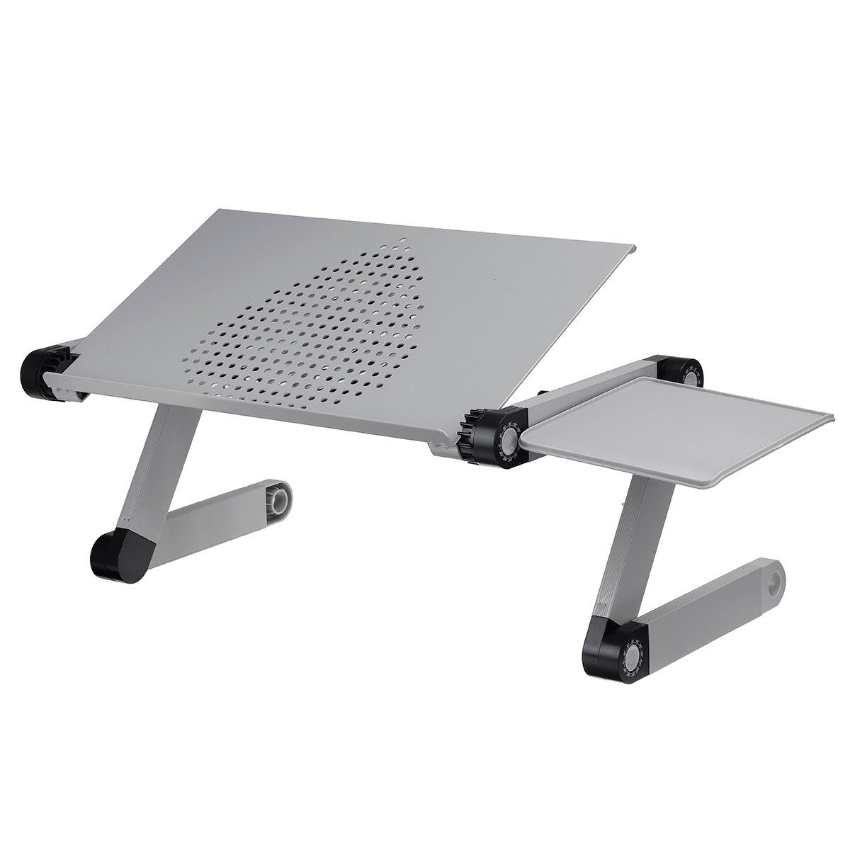 Portable Laptop Notebook Desk Aluminum Alloy Folding Computer Desk Laptop Stand For Bed Sofa Desk: Single Fan