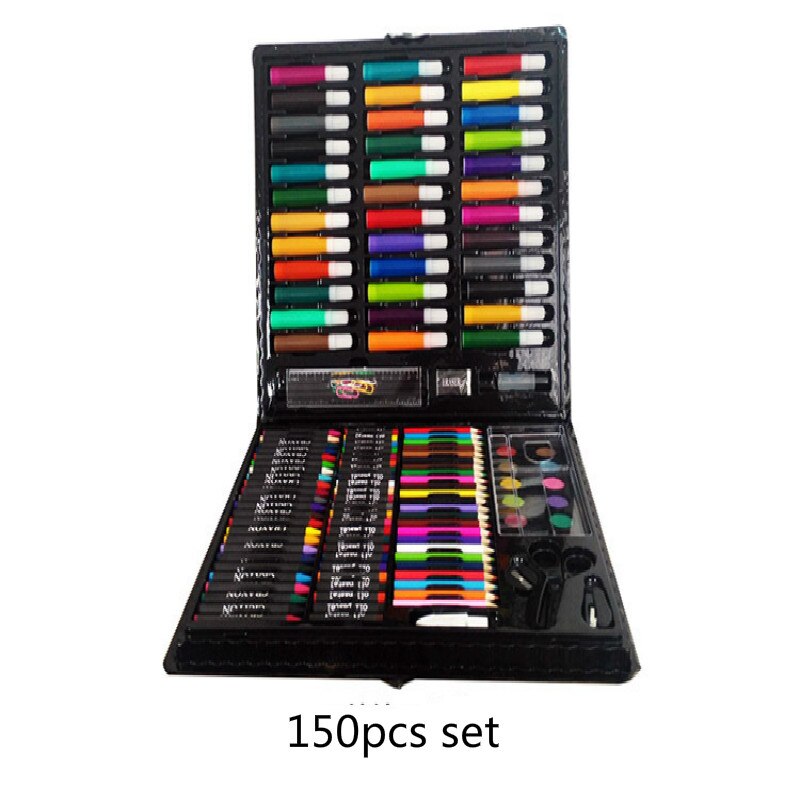150pcs/set Children Drawing Painting Set Water Color Pen Crayon Oil Pastel Paint Brush Drawing Tool Art School stationery set