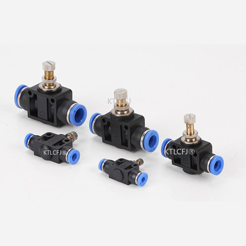 Pneumatic Airflow Regulator 4mm 6mm 8mm 10mm 12mm OD Hose Tube Gas Flow Adjust Valve Connector Fitting Air Speed Control Crane