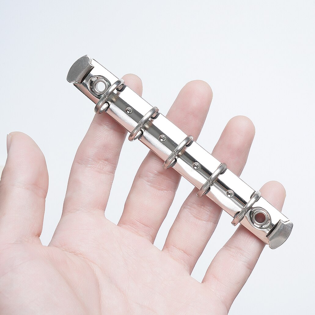Moterm  a8 størrelse metal spiralringe binder clips 5 huller med 2 par skruer til dagbog notesbog planner binder clip filmappe