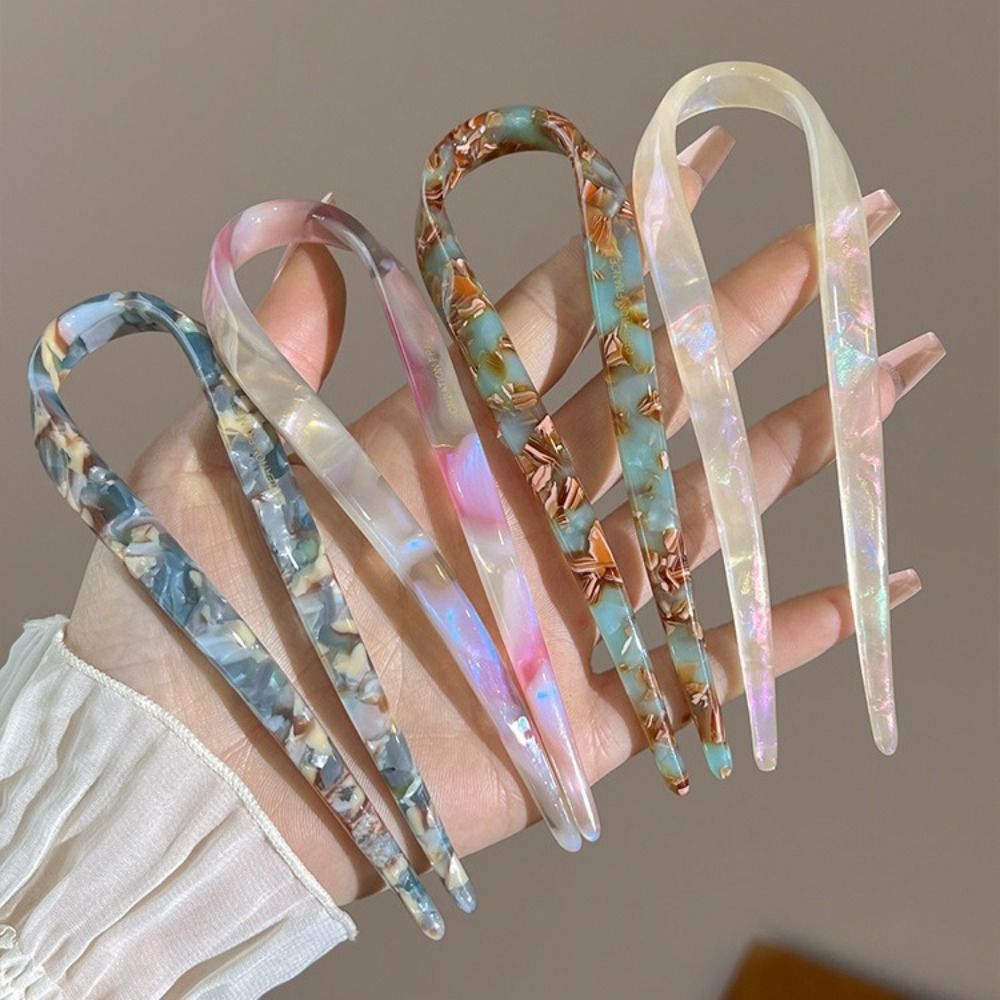 Frisur Werkzeug Haarschmuck Haar gabel U-förmige Stirnbänder Haars täbchen Acetat Kopf bedeckung Haarnadel für Frauen/Mädchen