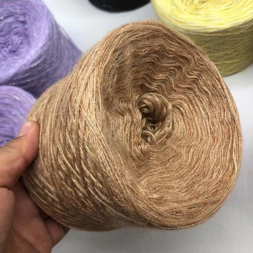 Cachemir de estambre y seda brillante, hilo de Mohair hecho a mano, suéter, abrigo Flash, paquete de Material de bufanda súper suave, 250G por grupo: Brown Bright silk