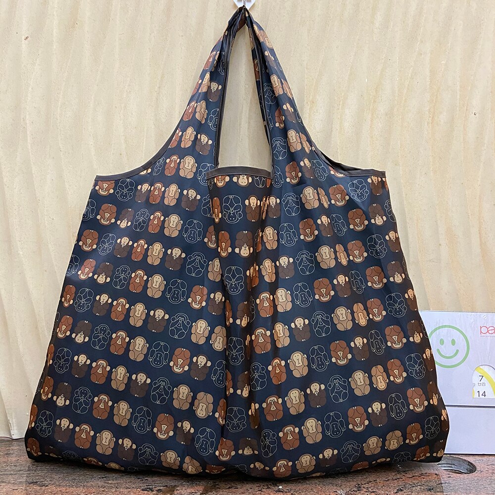 Grote Size Zware Boodschappentassen Herbruikbare Supermarkt Boodschappentas Handtas Opvouwbare Lady Schoudertas Machine Wasbare Oxford: 11014