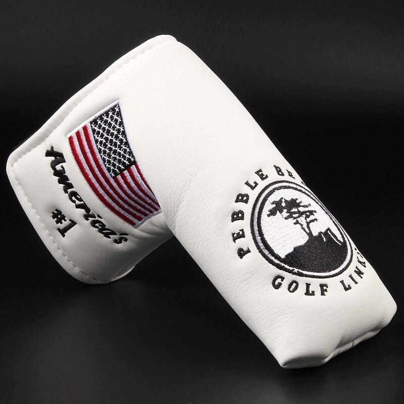 Spider with Silver Web Golf Putter Cover Headcover for Blade Golf Putter Red White Black Head Cover: Champagne