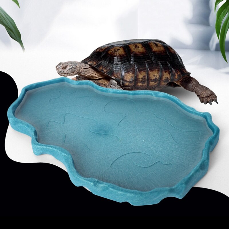 Pet Reptile Feeder Bowl Basin Feeding Tray Dish Food Water Dispenser Pot for Turtle Tortoise Lizard