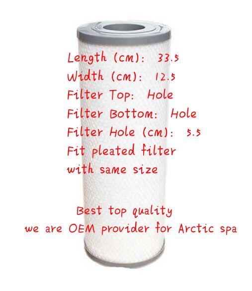 Arktis spa filter bomullsmeltblåst 33.5cm x 12.5cm 5.5cm skrog erstatningsfilter til Arktis spa sølv vakt