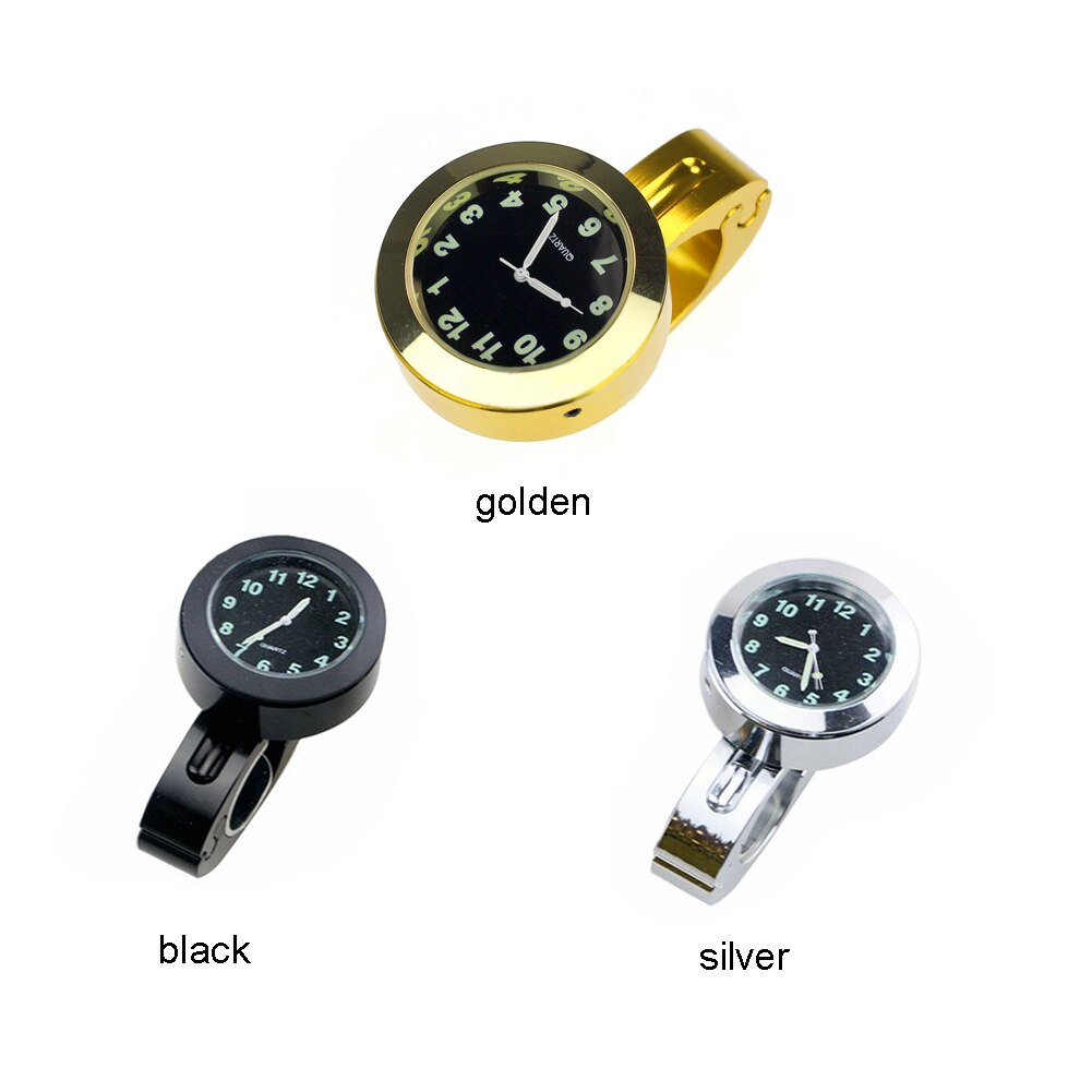 Universele Waterdichte 7/8 Motorcycle Fietsstuur Mount Klok Horloge Duurzaam Aluminium Klok Vergrendeld Om Stuur