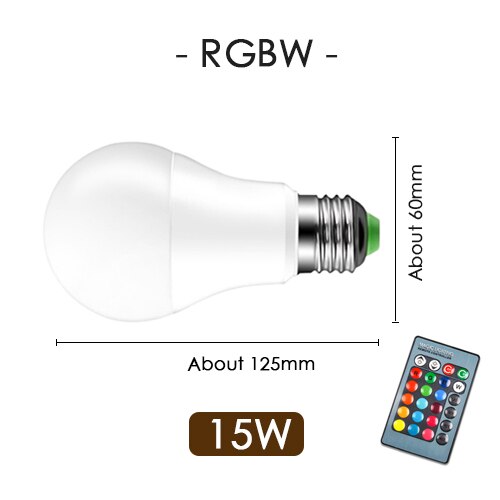 Led Rgb Lamp E27 5W 10W 15W Rgbw Rgbww Spotlight Kleurrijke Home Decor Party Bar Christmas Night tafellamp Ir Afstandsbediening 220V 240V: RGBW 15W