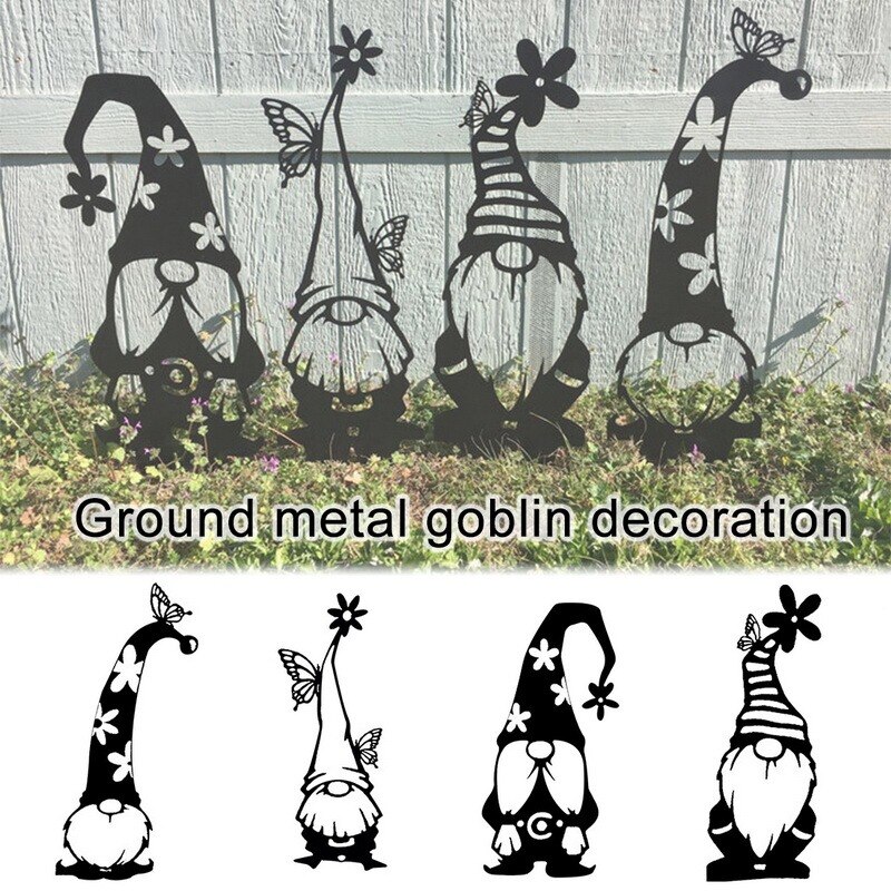 Goblin de Metal de suelo para decoración de jardín, decoración de acero, cubierta de pie para el hogar, jardín, exterior