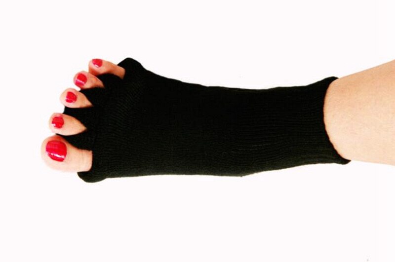 Cykelstrumpor femtå strumpa ortos separatorer för tårna bunion corrector ortopedisk hallux valgus korrigering hållning: Svart