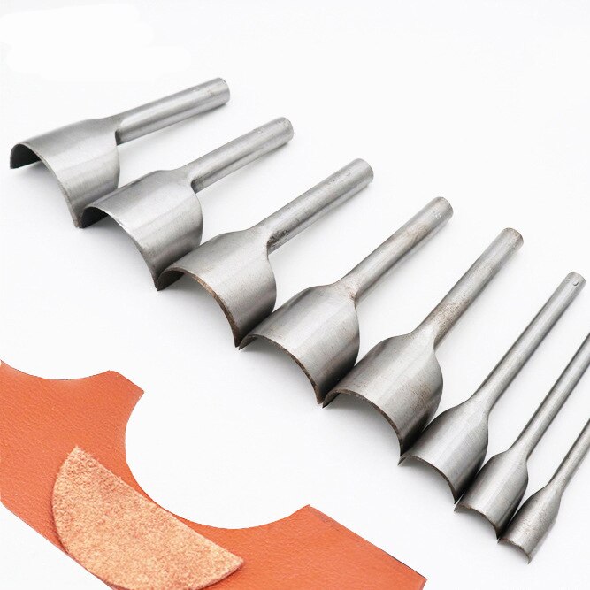 45#Steel 5-50mm Semi-Circular Punch Half-Round Leather Split C Punch Belt Tail Cut DIY Leather Tool