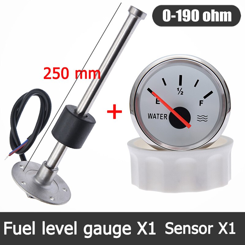 52MM Water Level Gauge with Water Level Sensor 100MM 125MM 150MM 200MM 300MM 400MM 0-190ohm Water Liquid Tank Level Indicator: WS 250MM