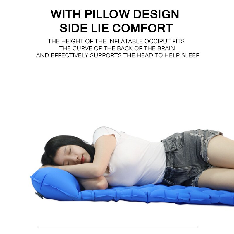 Coussin de couchage Camping gonflable Tpu camping avec oreiller matelas d'air coussin de couchage pique-nique randonnée autres activités tapis de plein air