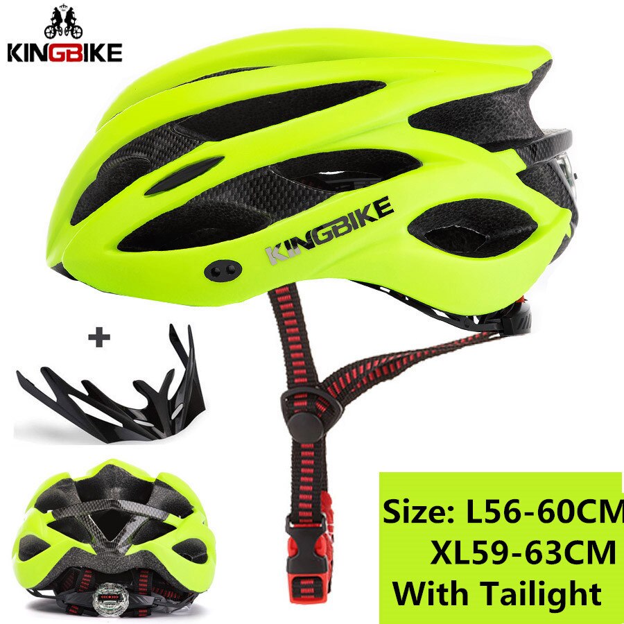 KINGBIKE Cycling MTB Road Helmet Bicycle Women Men Integrally-molded Ultralight Helmet Cycling Helmet Light pc capacete ciclismo: J-629-green / XL