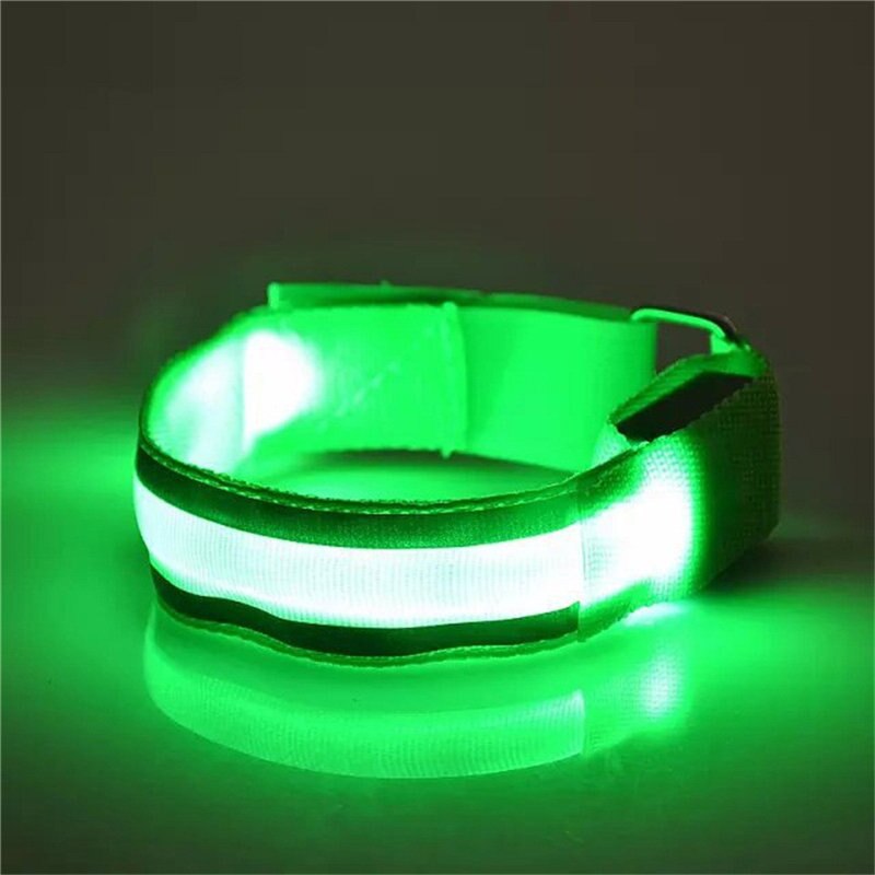 Outdoor Led Armband Bike Radfahren Arm Led Warnung Strap Nacht Laufende Licht Band Reflektierende Blinkende Sicherheit Licht Armband 7: Green