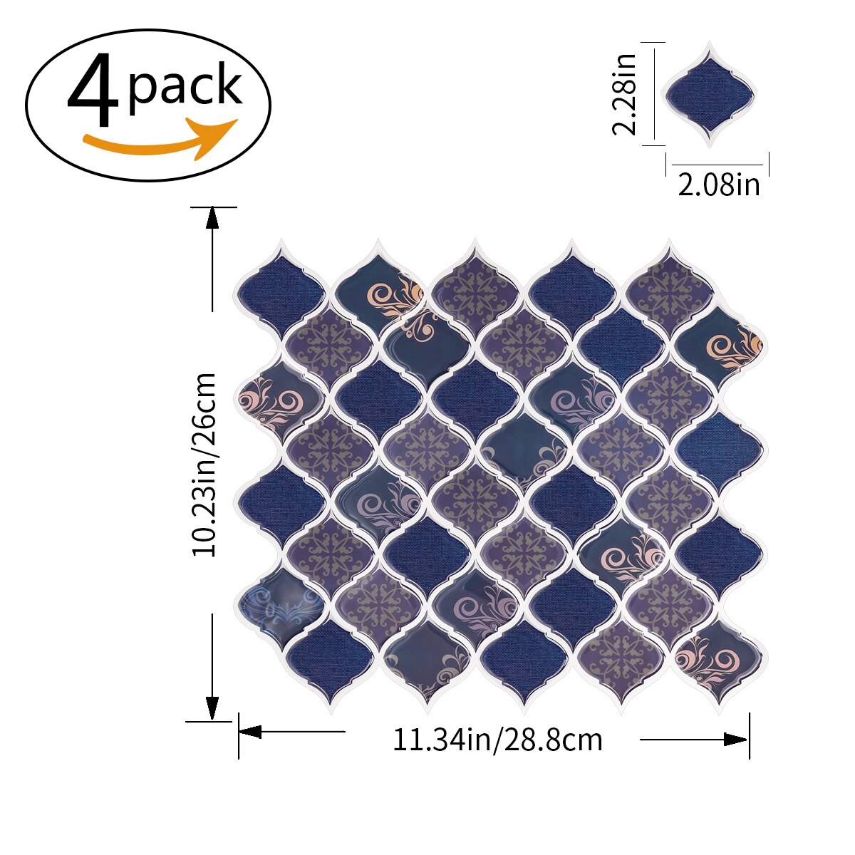 Carrelage mural en porcelaine, 10 pièces, motif lanterne, imperméable, pour cuisine, salle de bain et chambre à coucher