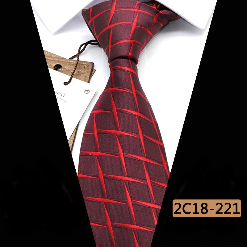 Yishline mænd slips 16 farve stribet business slips herre slips 8cm jacquard bryllup corbatas til hombre tilbehør: 2 c 18-221