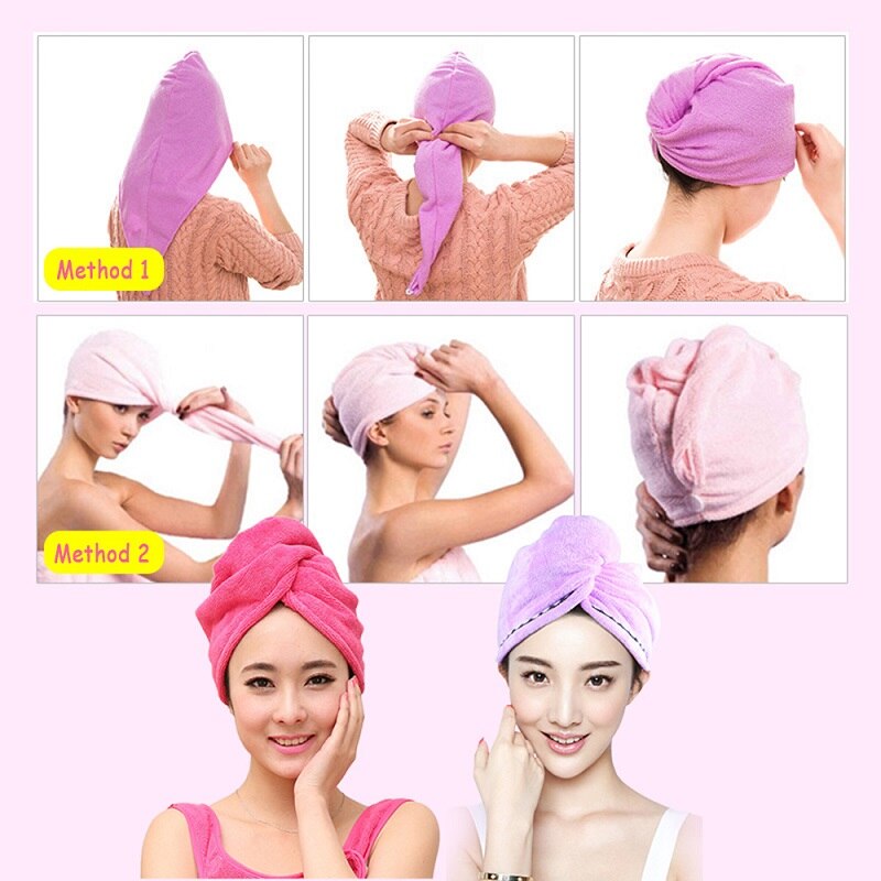 5 Colors Lovely Cartoon Soft And Skin-friendly Microfiber Bath Towel Hair Dry Cap Bathroom Spa Shower Quick Dryer Wrapped Towels