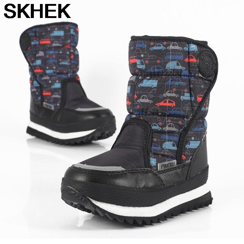 SKHEK Winter Girls Boots Warm Cotton Boots Princess Long Children'S Shoes Kids In The Boots 3 4 5 6 7 8 9 10 11 12 Year Old