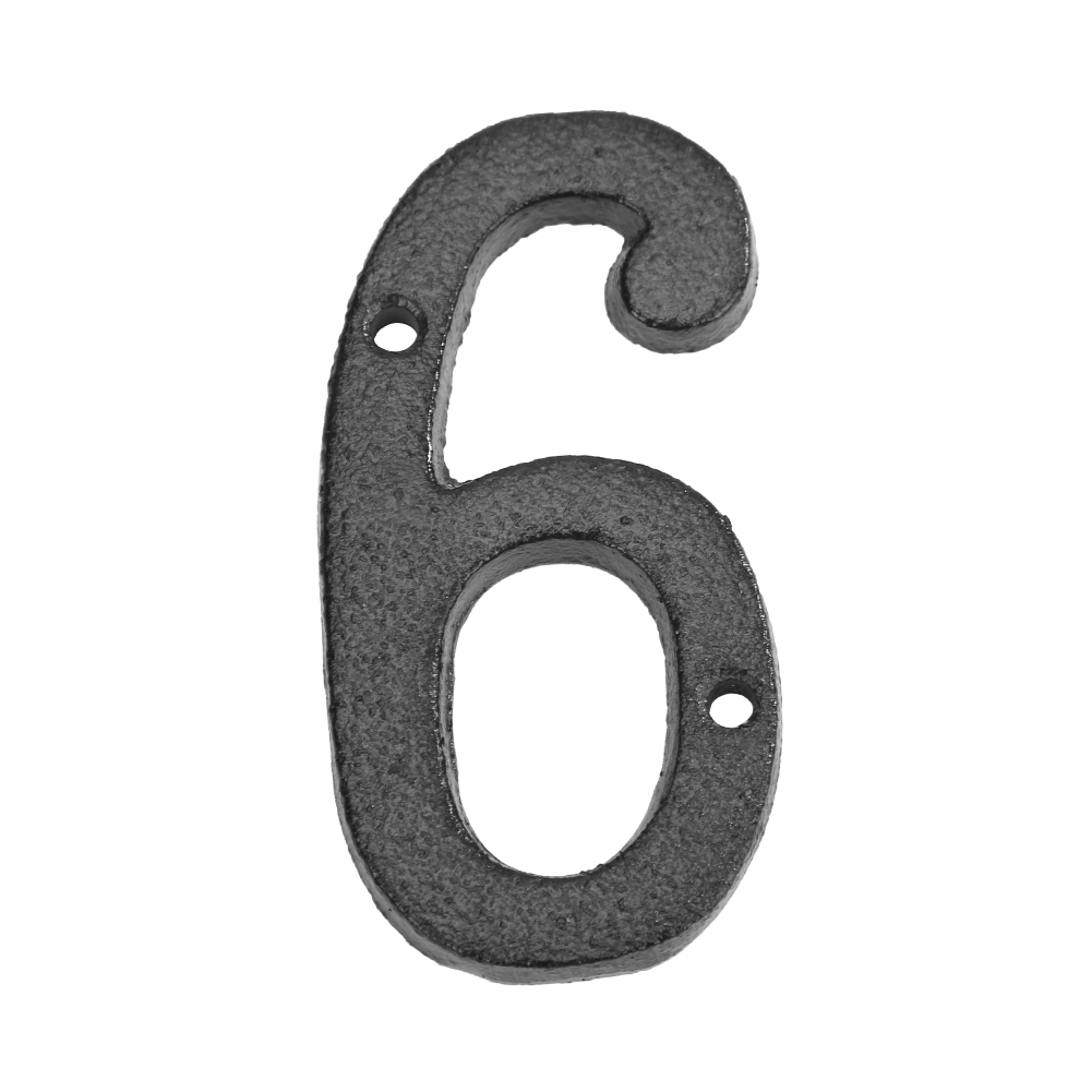 Cast Iron Numbers Doorplate Metal Digital House Sign Plaque DIY Cafe Wall Decor: light yellow