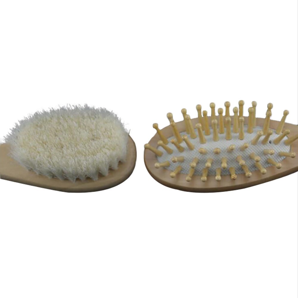 2pcs Wooden Baby Hair Brush Comb Kit Head Massager Brushes Baby Shower for Newborns Toddler Hair Brush Infant Head Massager