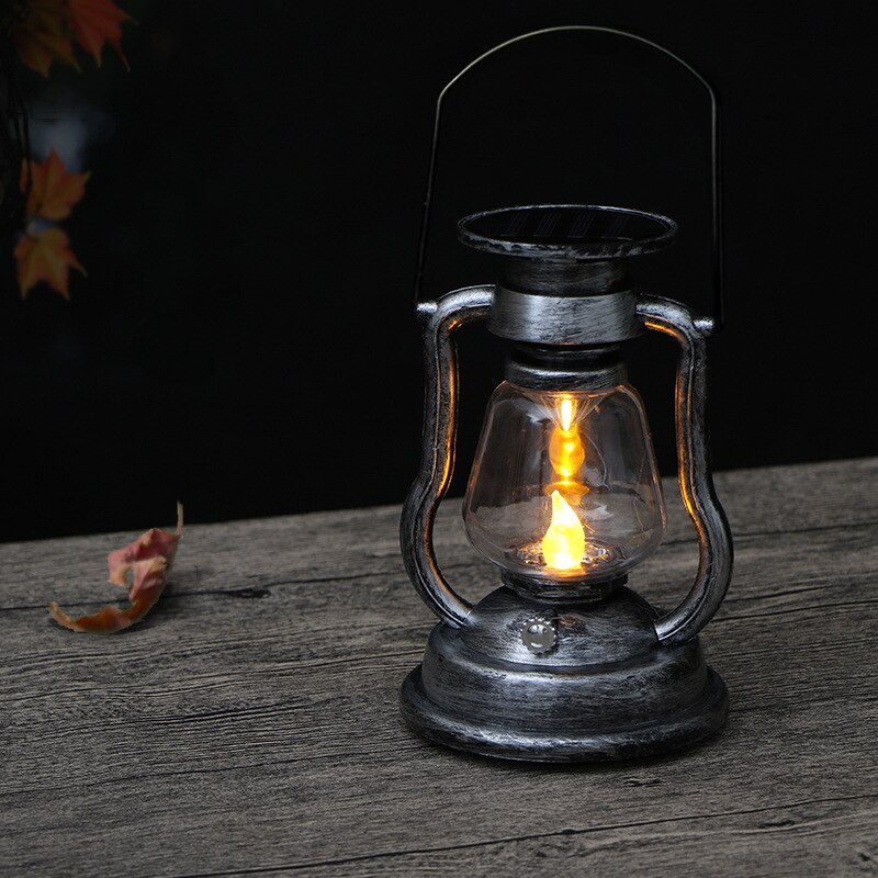 retro Solar- Kerosin Lampe Laterne Laterne Tragbare Lampe Hause Ich bin Freien Hof Garten Dekoration LED Flamme Kerze Lampe cmaping