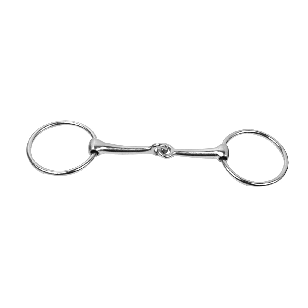 Hand-Poliert 140mm Lose Ring Mund Trense Horse Bit Silber Eisen Roller Tack Pferd Mundstück