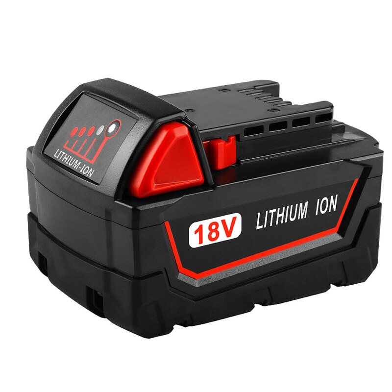 Originele 18V 12800Mah Replacemet Lithium Ion 12.8Ah Batterij Voor Milwaukee Xc M18 M18B Cordless Gereedschap Batterijen + Oplader: Black