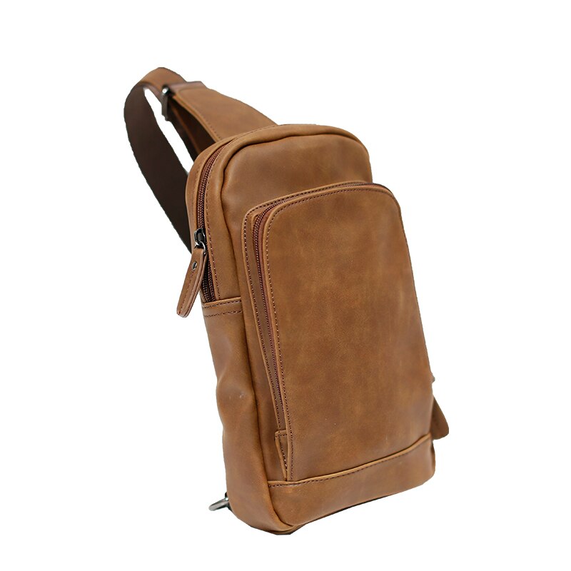 Tas Mannen Borst Pakken Enkele Schouderriem Terug Bag PU Lederen Reizen Mannen Crossbody Tassen Vintage borst Zak