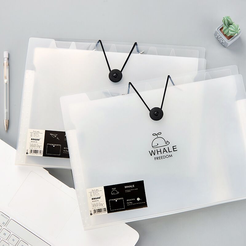 Expanding Wallet Document Bag Transparent A4 File Folder Expandable File Organizer Filling Products School Office Supplies