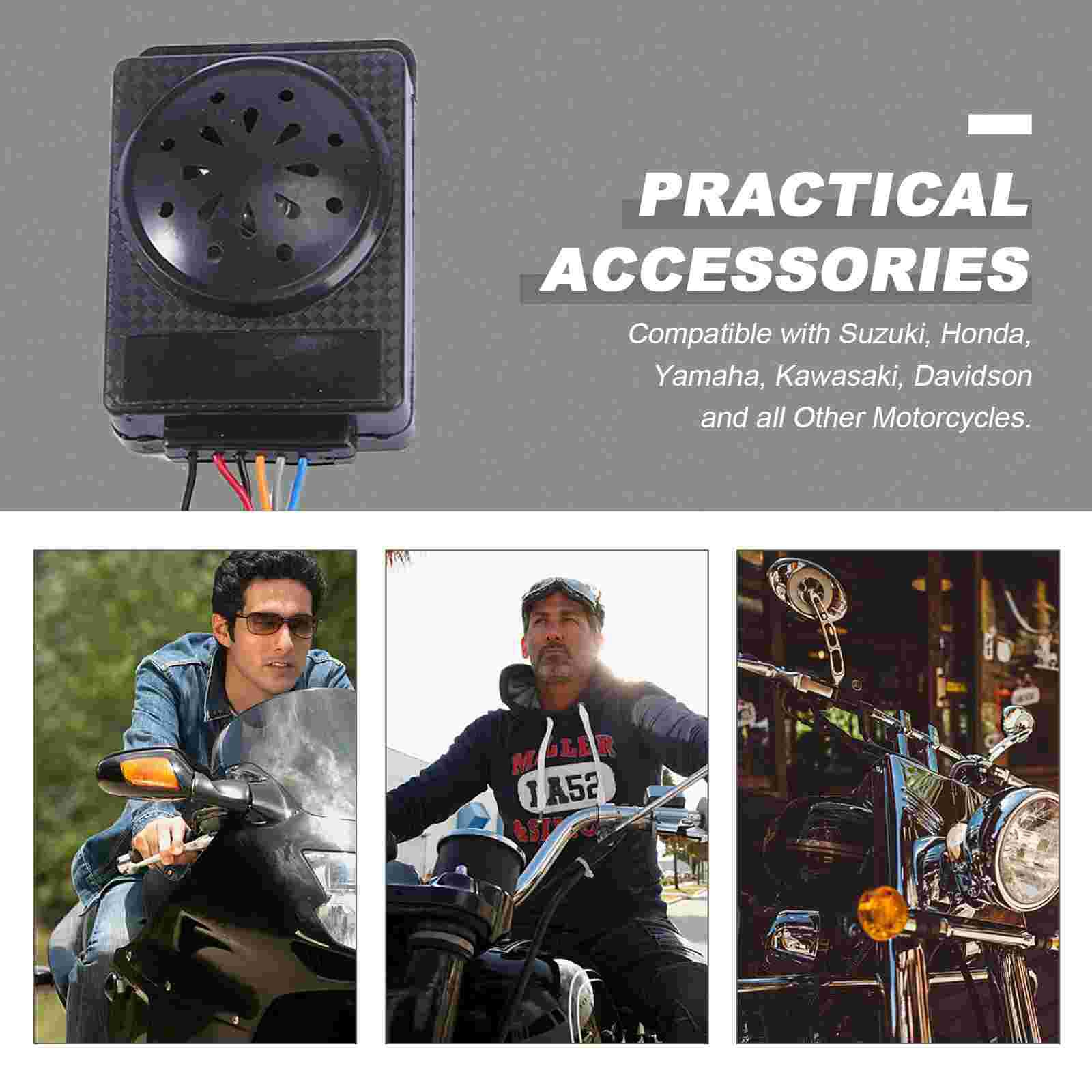 3Pc Motorcycle Alarm System Anti-theft Horn Alarm Warner with Cutting Off Remote Engine Start Arming Disarming