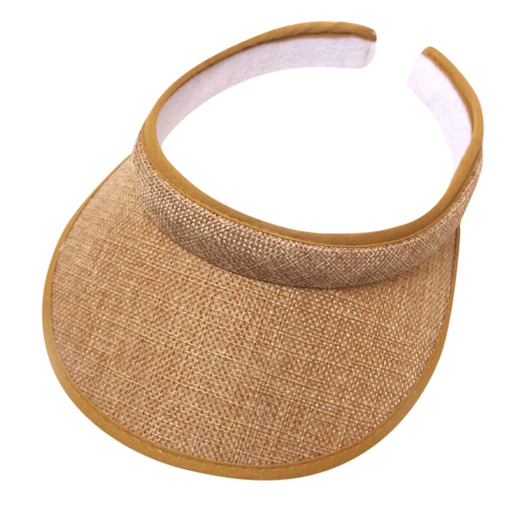 Männer Frauen Sommer Hüte Sonnenhüte Einstellbare Sport Stirnband Klassische Sonne Sport Visier Hut Cap Freien Reise Wandern Einfache Kappe: Dark Khaki