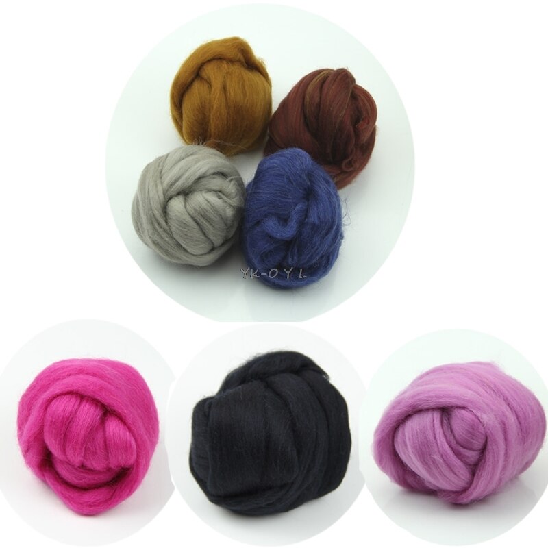 20 Kleuren Wol Corriedale Needlefelting Top Zwervende Geverfd Spinning Nat Vilten Fiber