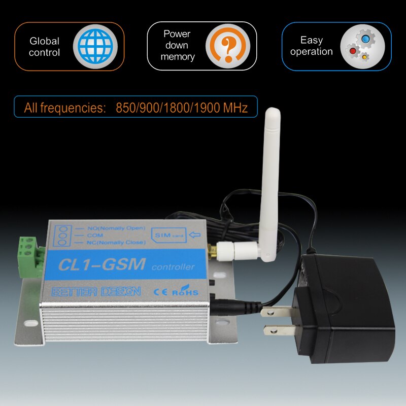CL1-GSM télécommande sans fil GSM et SMS, prise de commutateur intelligent pour la sécurité de la maison, volet de barrière, ouvre-porte de Garage