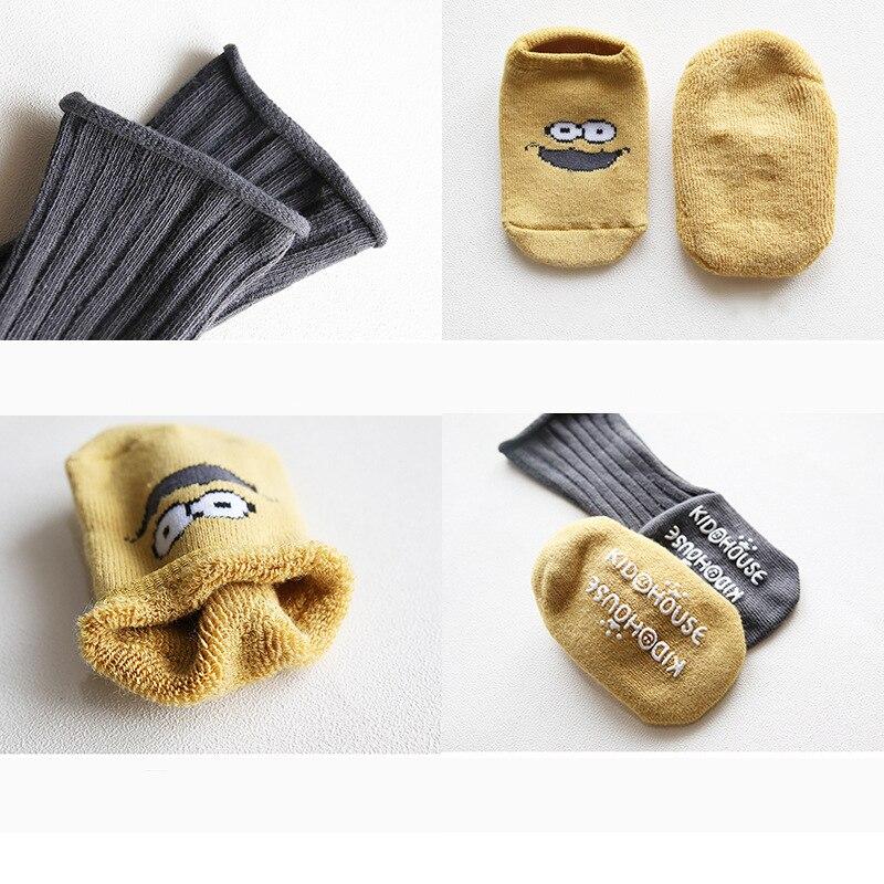 2 Pairs Knie Hohe Baby Socken Neugeborenen Baumwolle Warme Sockings Verdicken Winter Mädchen Baumwolle Cartoon Infant Baby Jungen Socken Anti slip