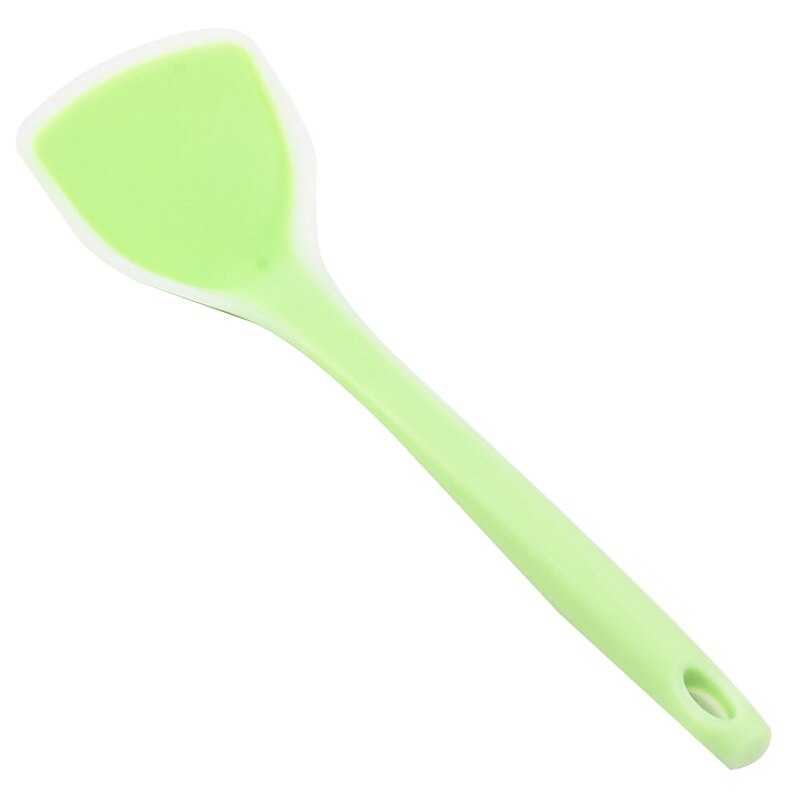 1Pcs Food Grade Siliconen Koken Lepel Essentiële Hittebestendig Flexibele Anti-aanbak Siliconen Naadloze Koken Spatel Roeren: Transparent Green