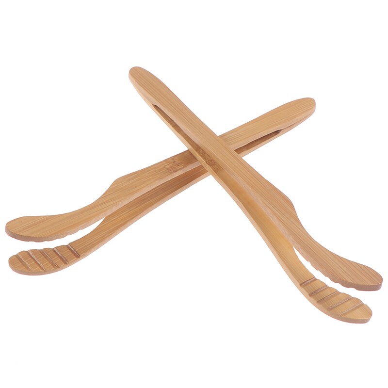 2 uds 18CM tostadora de madera Bagel Bacon exprimidor azúcar hielo té pinzas para té de bambú pinzas para té tostadas de madera Tong