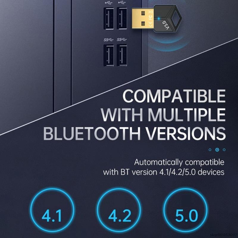 Bluetooth-compatible 5.0 Adapter USB Dongle Transmitter Receiver for PC Laptop Desktop Keyboard Mouse Headset Speaker